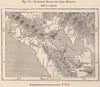 Cordillera de Maribios.Marrabios range.Lake Managua.Leon.Nicaragua 1885 map
