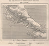 Highways of communication in Costa Rica. Central America 1885 old antique map