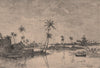 Indian settlements on the Islands of San Blas Bay. Panama 1885 old print