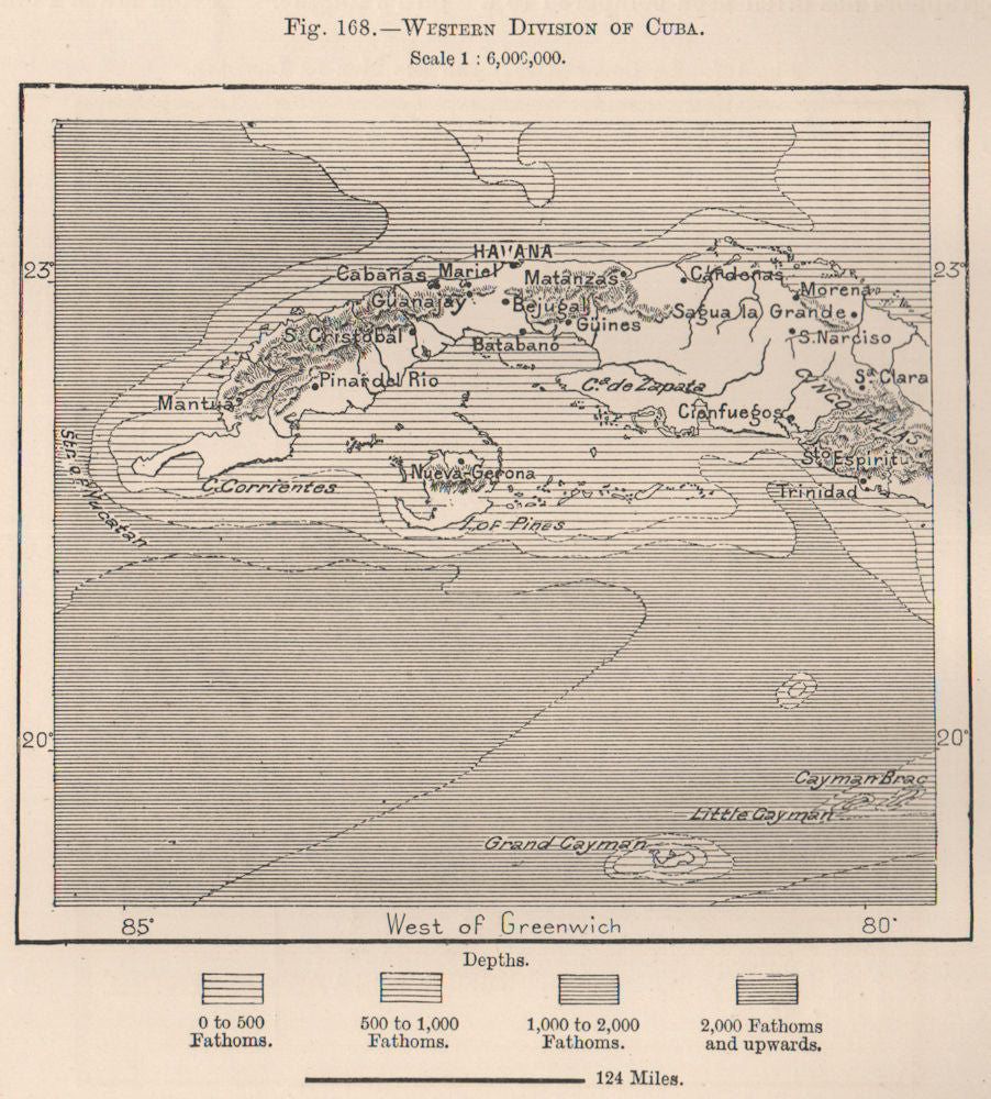 Western division of Cuba 1885 old antique vintage map plan chart