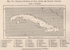 Political divisions of Cuba before the Spanish Conquest 1885 old antique map