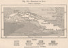 Railways of Cuba 1885 old antique vintage map plan chart