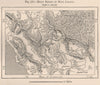 Hilly Region in West Jamaica. Cockpit country. Look Behind 1885 old map