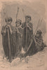 Group of Antis (Peruvian Campos)  1885 old antique vintage print picture