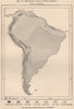 Isothermal lines of South America 1885 old antique vintage map plan chart