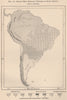 Drude's main Botanical divisions of South America 1885 old antique map chart