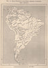 Main divisions of the South American Aborigines 1885 old antique map chart