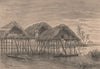Lake Dwellings of Santa Rosa, near Maracaibo. Venezuela 1885 old antique print