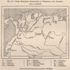 Chief exploring expeditions in Venezuela & Colombia. Explorers 1885 old map