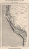 Ancient highways of the Incas. Peru 1885 old antique vintage map plan chart
