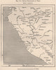 Indian populations of Peru 1885 old antique vintage map plan chart