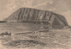 Guano beds, Chincha Islands - View taken in 1875. Peru 1885 old antique print