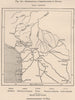 International communications of Bolivia 1885 old antique map plan chart
