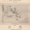 Cape Horn Archipelago. Chile 1885 old antique vintage map plan chart