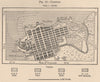 Cayenne. French Guiana 1885 old antique vintage map plan chart