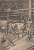 Interior of a Ticuna Hut. Brazil. Amazonia 1885 old antique print picture