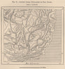 Ancient Indian populations/tribes of East Brazil 1885 old antique map chart