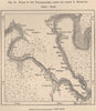 Falls of the Paranapanema above and below Sao Sebastiao. Brazil 1885 old map