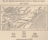 Proposed Capivari river to Torres & Laguna canal.Porto Alegre.Brazil 1885 map