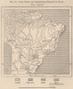 Chief forest and Agricultural products of Brazil 1885 old antique map chart