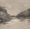 View taken on the Pilcomayo. Paraguay 1885 old antique vintage print picture