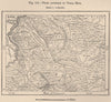 From Asuncion to Villarica. Paraguay 1885 old antique vintage map plan chart