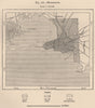 Montevideo. Uruguay 1885 old antique vintage map plan chart