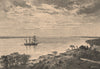 The Parana - view taken at Hernandarias. Argentina 1885 old antique print