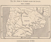 Lines of Outposts Against the Indians. Argentina 1885 old antique map chart