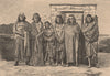 Group of Patagonians. Argentina 1885 old antique vintage print picture