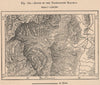 Route of the Transandine railway. Argentina. Mendoza 1885 old antique map