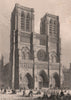 PARIS. Notre Dame. BICKNELL 1845 old antique vintage print picture
