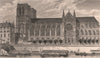 PARIS. Notre Dame (vue du midi). BICKNELL 1845 old antique print picture