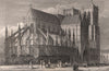 PARIS. East view of Notre Dame cathedral. BICKNELL 1845 old antique print
