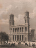 PARIS. Eglise de Saint-Sulpice. BICKNELL 1845 old antique print picture