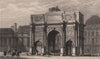 PARIS. Arc de Triomphe, Palais des Tuileries. BICKNELL 1845 old antique print