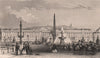 PARIS. Place de la Concorde I. BICKNELL 1845 old antique vintage print picture