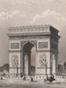 PARIS. Arc de Triomphe de l'Etoile. BICKNELL 1845 old antique print picture