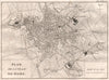 Plan of the City of ROME. Roma 1818 old antique vintage map chart