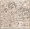 Battle of Biberach & Memmingen 1800. Second Coalition War. Bavaria 1819 map
