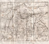 Battle of Hohenlinden 1800. War of the Second Coalition. Bavaria 1819 old map