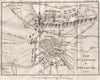 Plan of the Battle of TOULOUSE 1814. Haute-Garonne 1819 old antique map chart