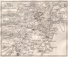 Battle of Auerstedt 1806. War of the Fourth Coalition. Thuringia 1819 old map