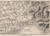 Siege of Roses (Rosas) 1808. Girona. Peninsular War. Spain 1820 old map