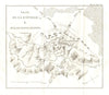 Battle of Maloyaroslavets 1812. French Invasion of Russia 1820 old antique map
