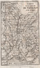 Map of Napoleon's march on Paris in 1815. France 1821 old antique chart