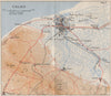 CALAIS town plan & environs in 1940. Pas-de-Calais. Sangatte Guines 1953 map