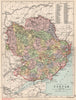 'County of Forfar'. Forfarshire. Parishes. BARTHOLOMEW 1891 old antique map