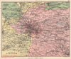 'Environs of Glasgow'. Parishes. BARTHOLOMEW 1891 old antique map plan chart