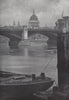 St. Paul's Cathedral from Bankside. E.O. HOPPÉ. London 1930 old vintage print